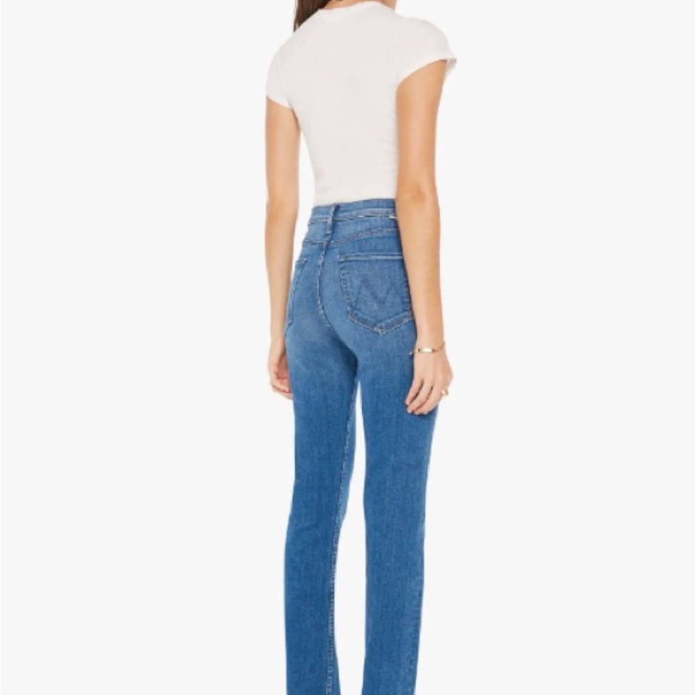 Mother Denim high waisted rider skimp - straight leg mid wash